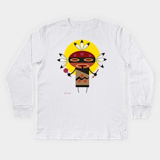 Native Musician Kids Long Sleeve T-Shirt